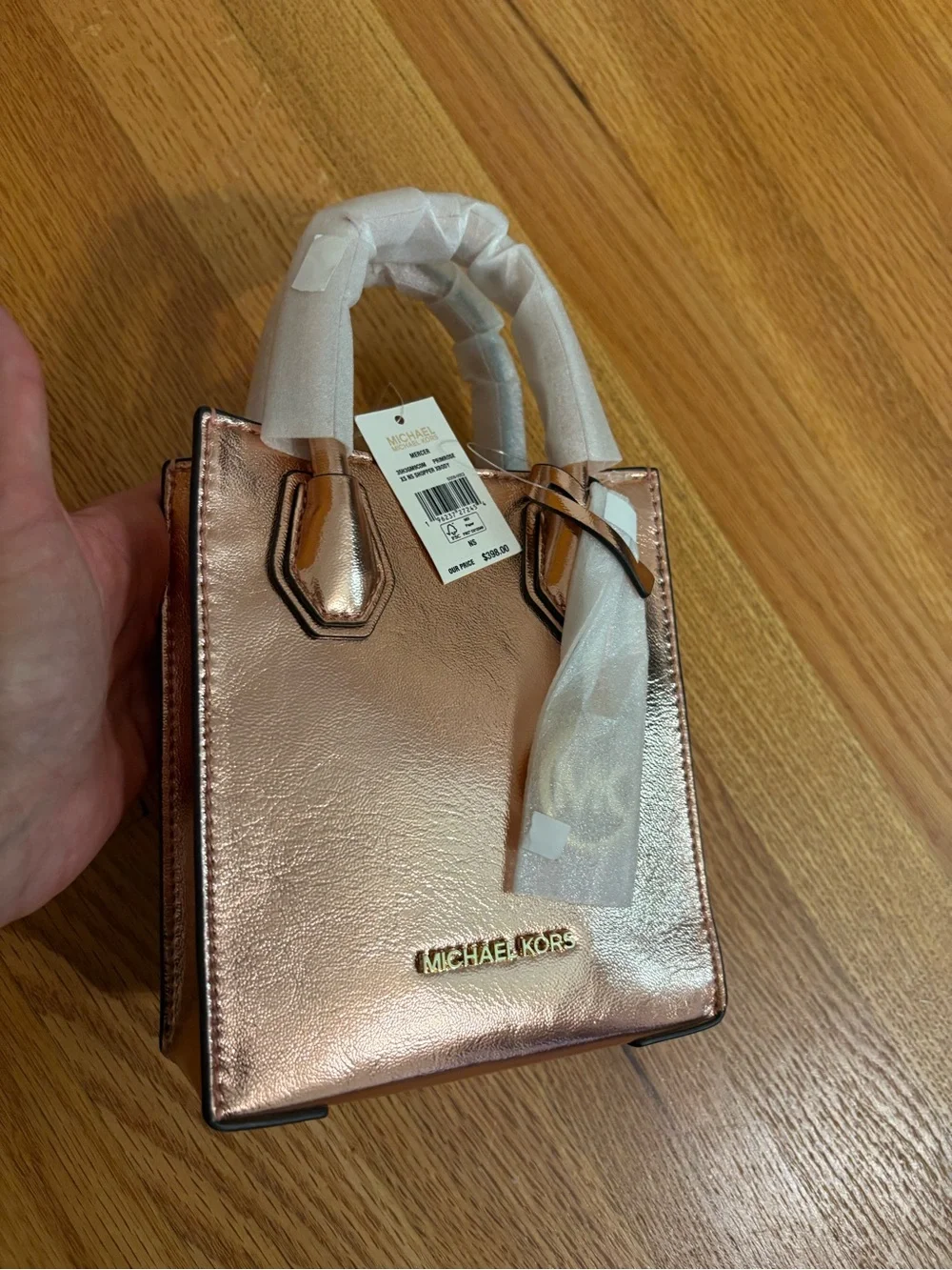 NWT Michael Kors XS Rose Gold Metallic & NWOT Burgundy Crossbody Set